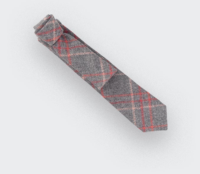 Cravate Tweed Carreaux Gris (ou autres motifs), livraison incluse.