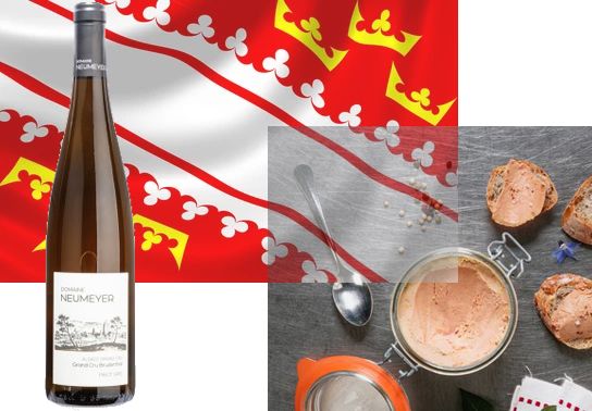 Coffret Foie Gras d'Oie & Vin d'Alsace, port inclus.