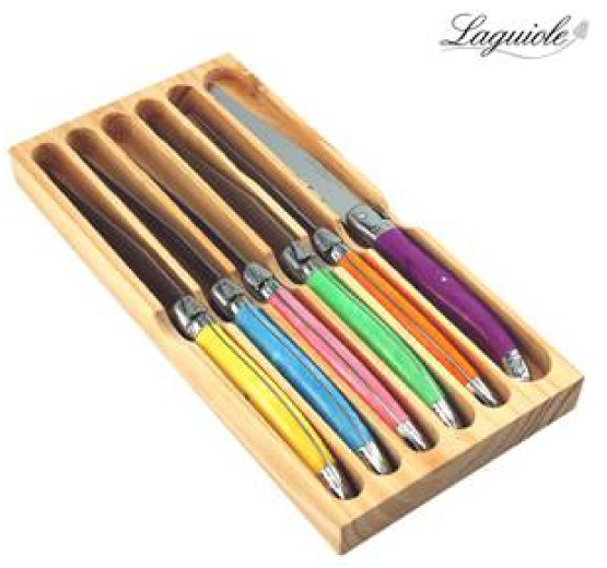 LAGUIOLE TABLE Coffret 6 couteaux à steak bois d'olivier – DEGRENNE